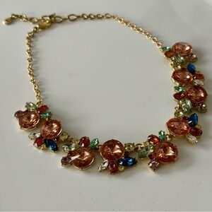 BaubleBar Estelle Gold Pink and Multicolor Gemstone Statement Necklace